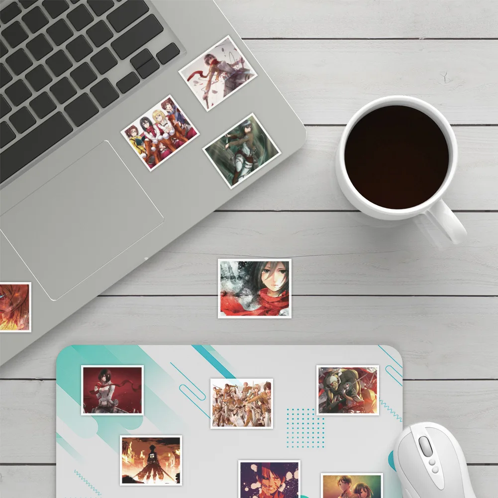 50pcs Attack On Titan Anime Stickers Levi Mikasa Sticker For Laptop Notebook Motorcycle Skateboard Computer Luggage Toys Decals
50pcs Attack On Titan Anime Stickers Levi Mikasa Sticker For Laptop Notebook Motorcycle Skateboard Computer Luggage Toys Decals
