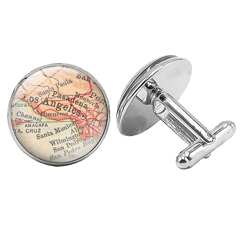 Hot / Men's Jewelry Cufflinks Los Angeles Map Creative Glass Convex Round Cufflinks Gift High-end French Shirt Cufflinks 
Hot / Men's Jewelry Cufflinks Los Angeles Map Creative Glass Convex Round Cufflinks Gift High-end French Shirt Cufflinks
