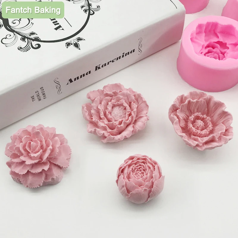 

2021new Soft Silicone Fondant Cake Mold Soap Jelly Ice Chocolate Decoration Baking Tool 3D Rose Flower Moulds DIY Clay Resin Art