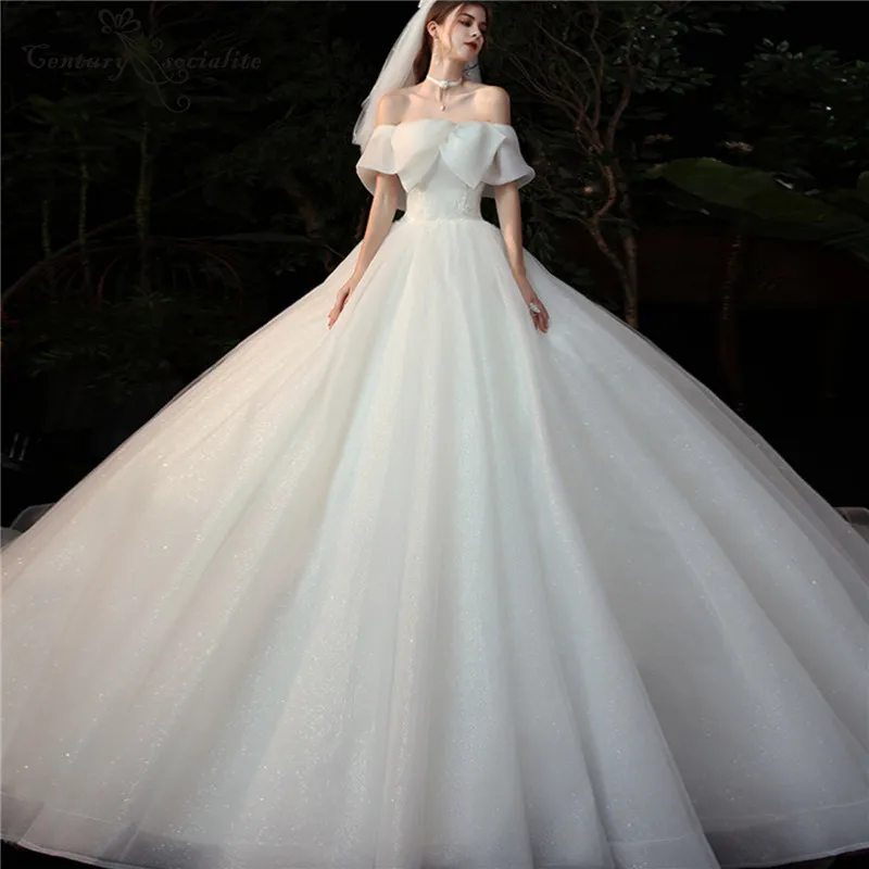 Elegant Wedding Dresses Ball Gown Off the Shoulder Bridal Gowns Lace Up Plus Size Bride Dress Sparkle Bride Dress 
Elegant Wedding Dresses Ball Gown Off the Shoulder Bridal Gowns Lace Up Plus Size Bride Dress Sparkle Bride Dress