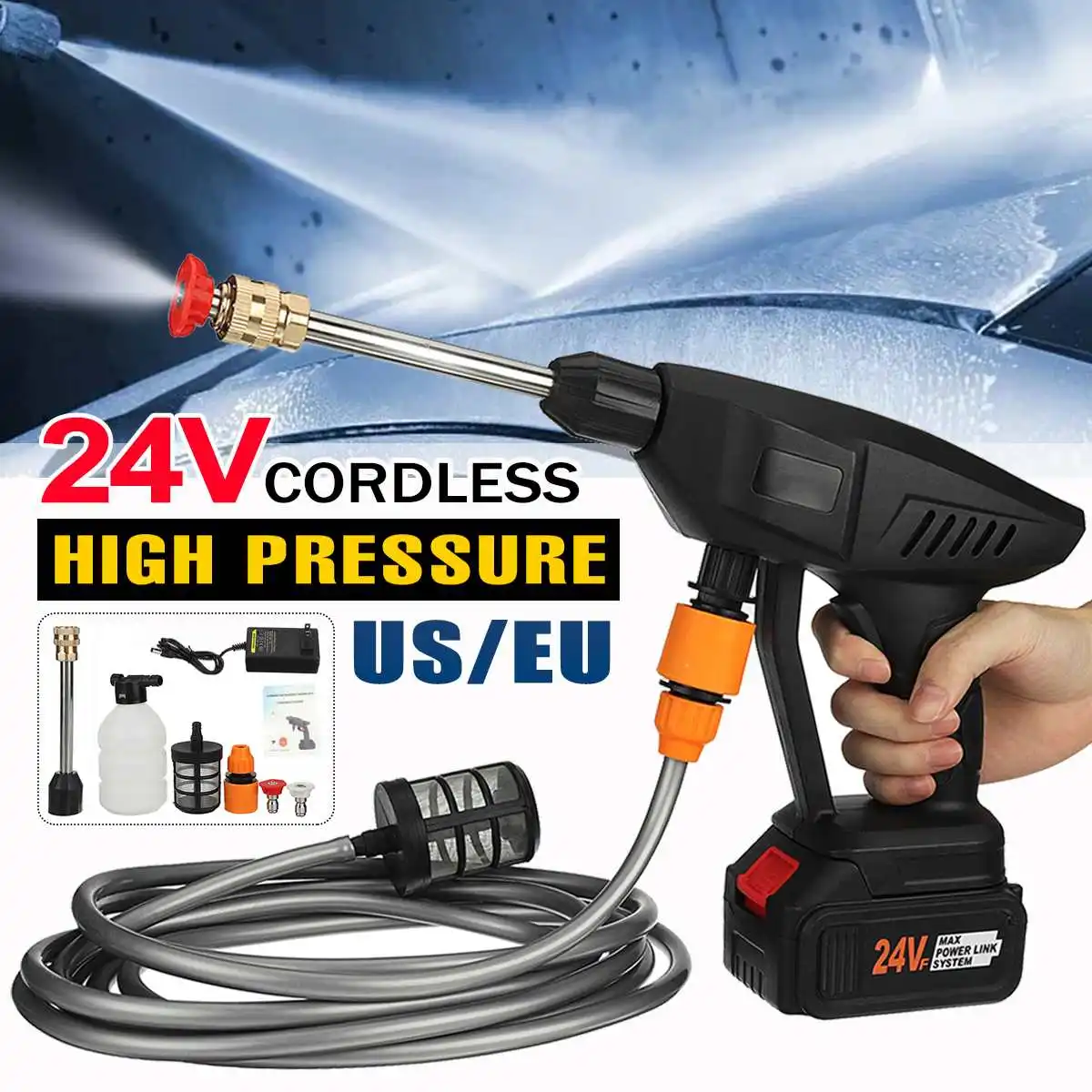 28Bar 15000mah Cordless High Pressure Car Washer Rechargeable Car Wash Gun Electric Water Gun Foam Machine for Makita Battery
28Bar 15000mah Cordless High Pressure Car Washer Rechargeable Car Wash Gun Electric Water Gun Foam Machine for Makita Battery