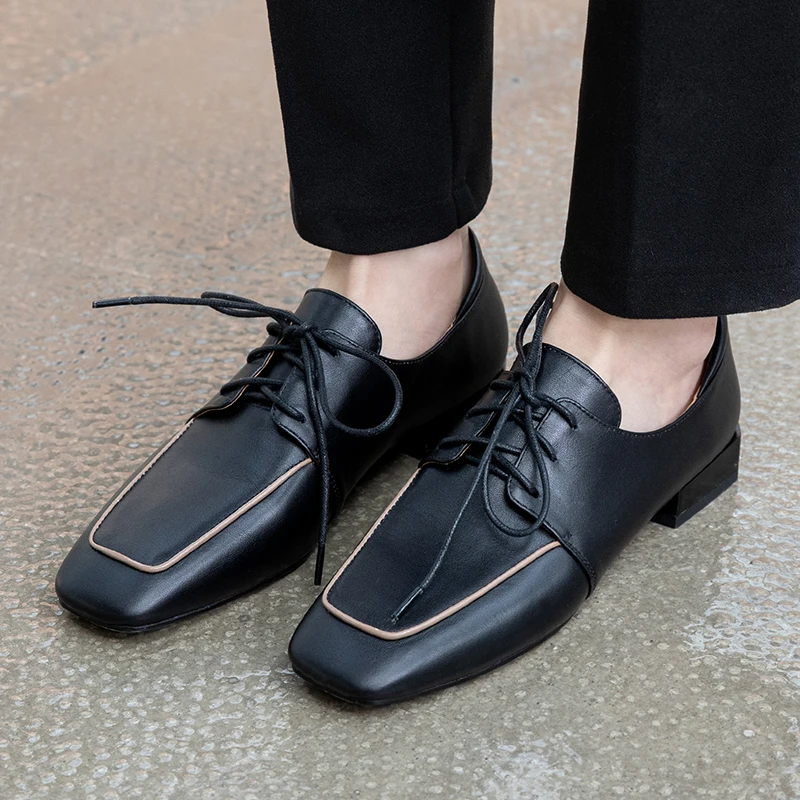 Women's genuine leather lace-up flats oxfords leisure soft comfortable female high quality footwear square toe casual daily shoe
Women's genuine leather lace-up flats oxfords leisure soft comfortable female high quality footwear square toe casual daily shoe
