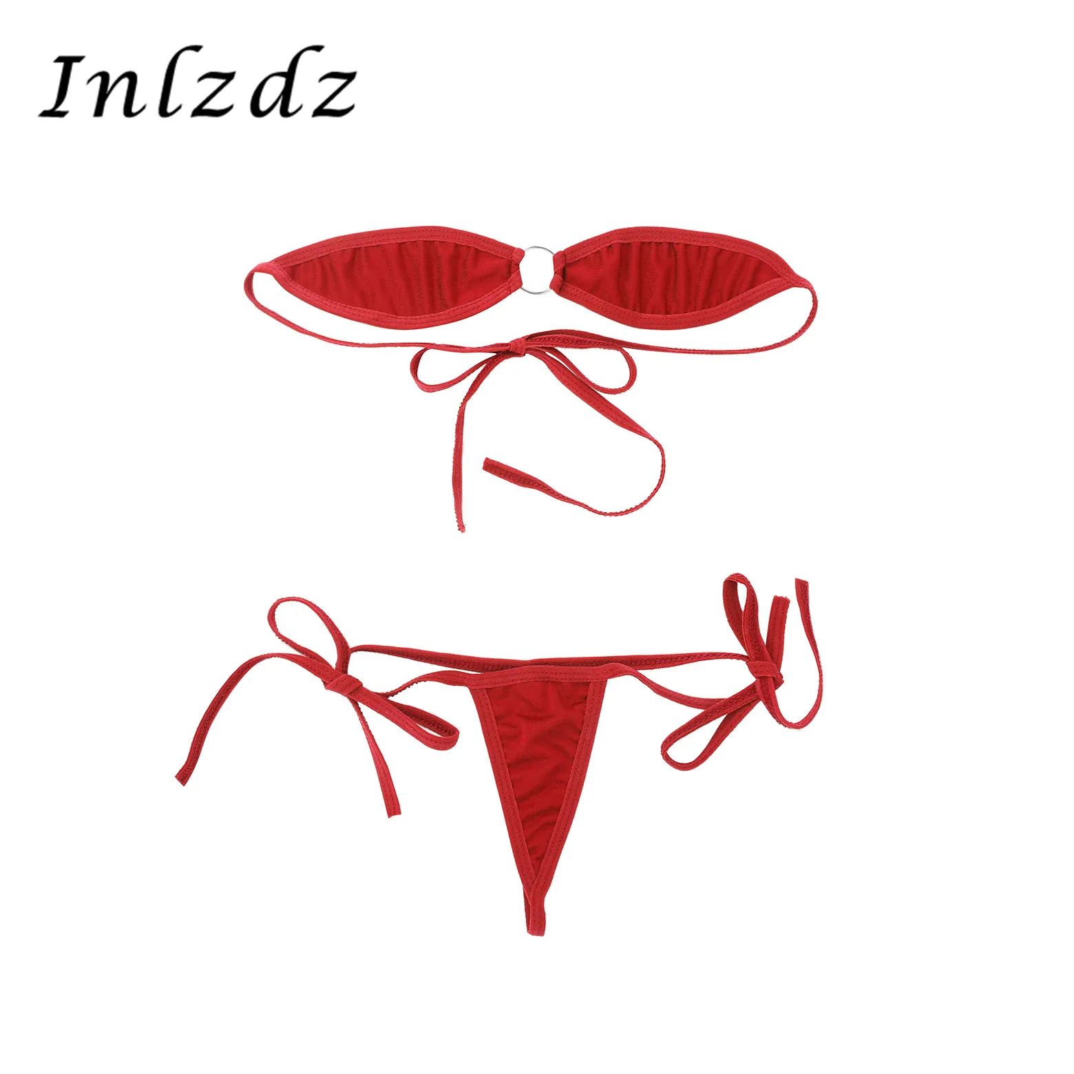 Womens Exotic Lingerie Set Minimal Cover Self-tie Mini Micro Bikini Set Mini Bra Top with G-String Briefs Sexy Underwear Set
Womens Exotic Lingerie Set Minimal Cover Self-tie Mini Micro Bikini Set Mini Bra Top with G-String Briefs Sexy Underwear Set