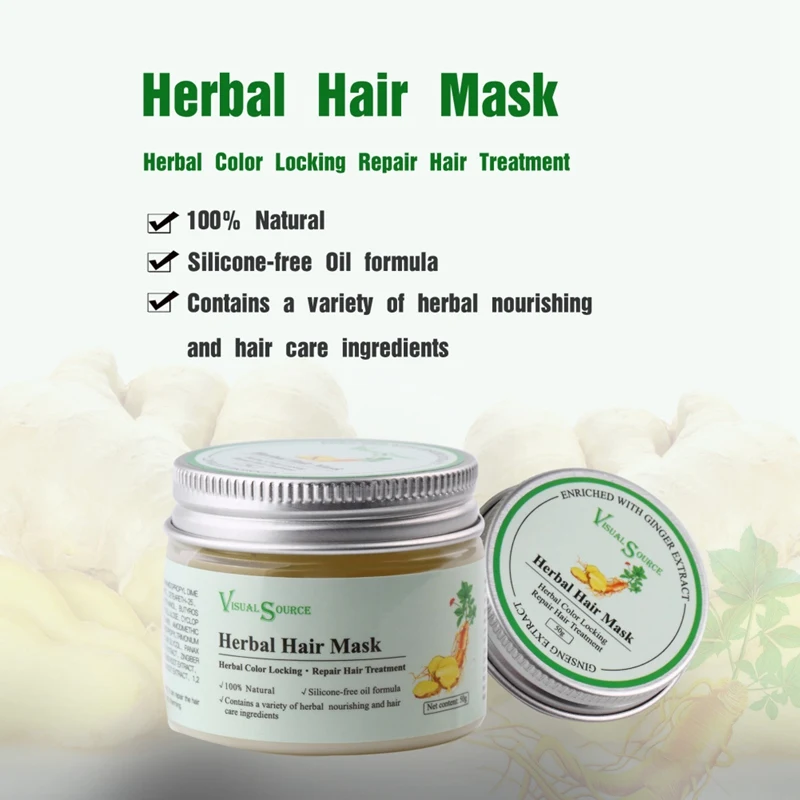 Hair Treatment Mask Herbal Ginger Ginseng Polygonum Multiflorum Angelica Hair Care Repair Damage Hair Root Scalp Treatment
Hair Treatment Mask Herbal Ginger Ginseng Polygonum Multiflorum Angelica Hair Care Repair Damage Hair Root Scalp Treatment