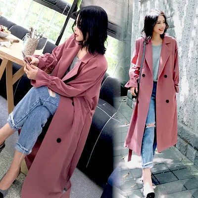 High quality long windbreaker whom 2019 new fashionable joker leisure students knee-length coat during the spring and autumn
High quality long windbreaker whom 2019 new fashionable joker leisure students knee-length coat during the spring and autumn