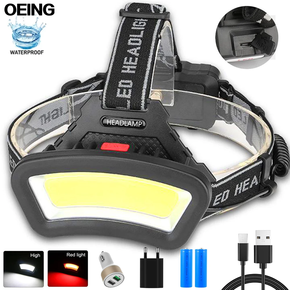 USB Rechargeable COB Headlamp Red White LED Headlight With Adjustment and 90°Rotate for Camping Outdoor Riding Night Fishing
USB Rechargeable COB Headlamp Red White LED Headlight With Adjustment and 90°Rotate for Camping Outdoor Riding Night Fishing