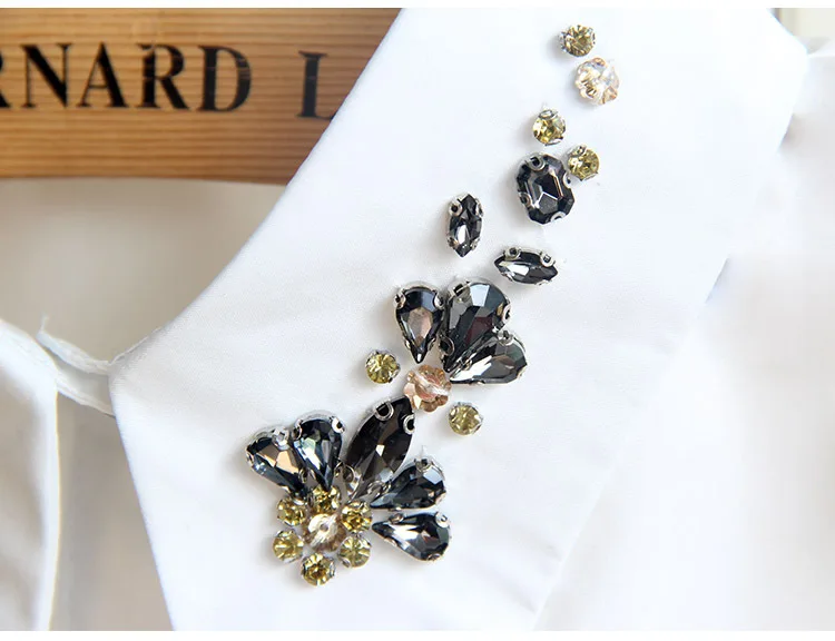 New Women Solid Shirt Fake Collar bead crystal White Black High Quality Blouse Accessories female decorative shirt fake collar
New Women Solid Shirt Fake Collar bead crystal White Black High Quality Blouse Accessories female decorative shirt fake collar