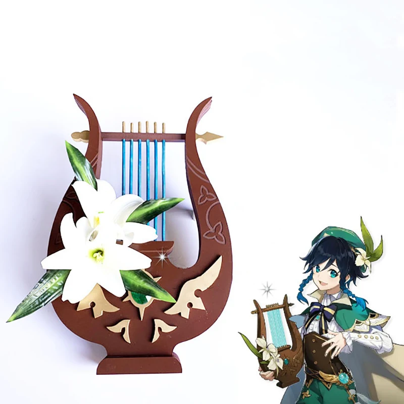 Genshin Impact Cosplay Props Bard Venti Harp Halloween Anime Carnival Prop Barbatos Holy Lyre der Himmel PVC Replica | Тематическая