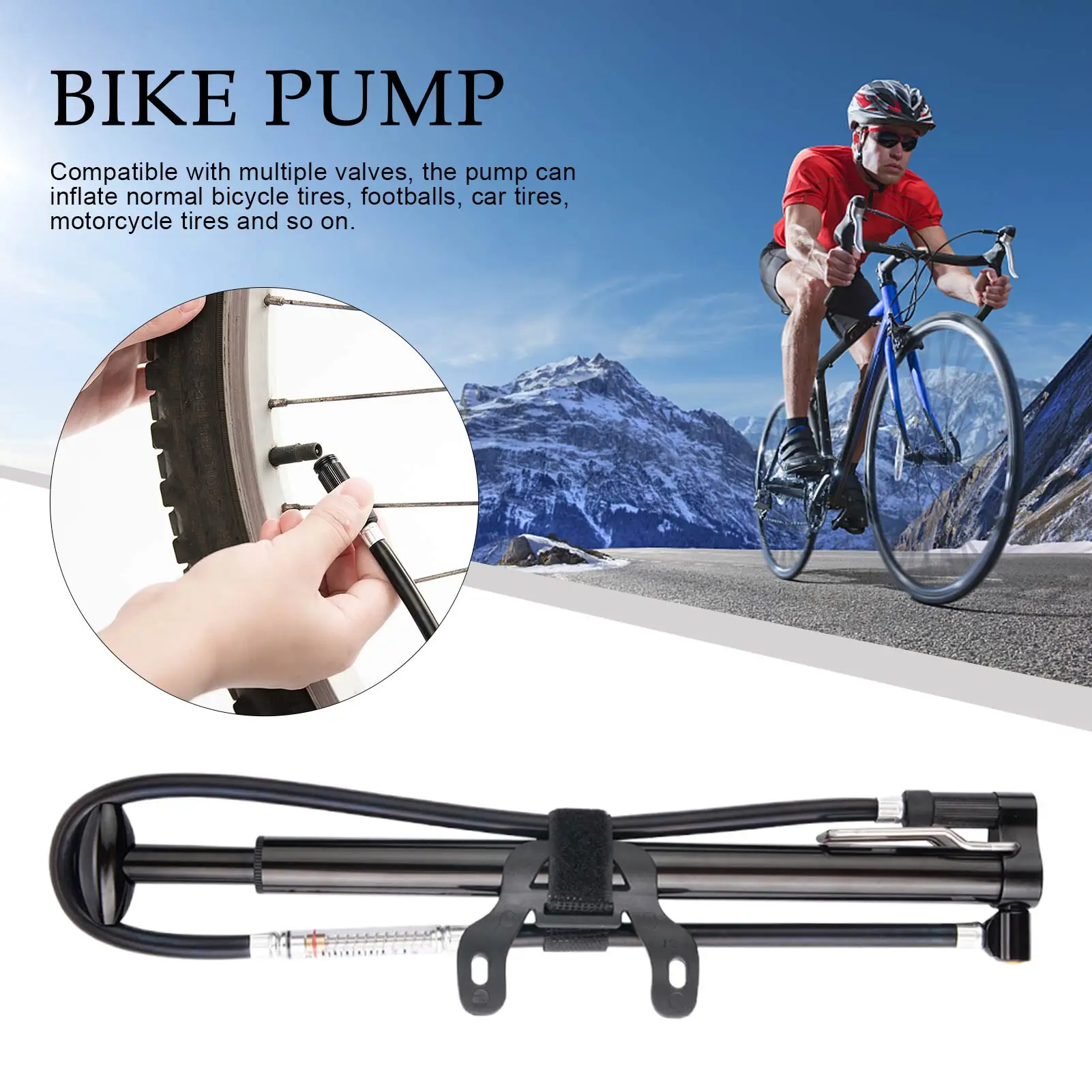 Bike Pump Hand Mini Bicycle Pump Tire Air Pump Inflator Compatible With Schrader/Presta Valve Bicycle Inflators
Bike Pump Hand Mini Bicycle Pump Tire Air Pump Inflator Compatible With Schrader/Presta Valve Bicycle Inflators