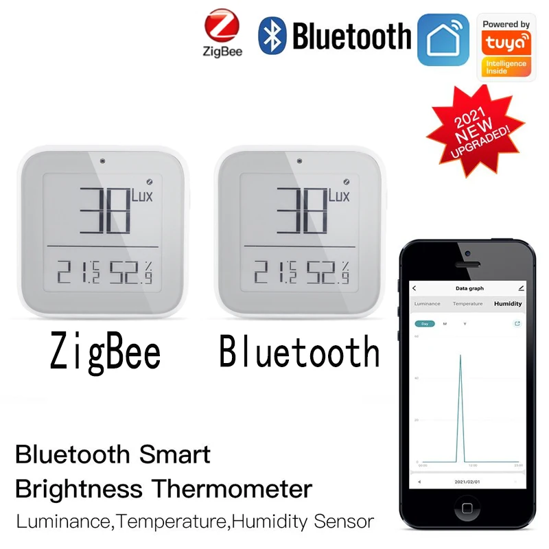 Smart Zigbee Temperature&Humidity Detector Real-time Light Sensitive Brightness Thermometer Tuya Smart App Control
Smart Zigbee Temperature&Humidity Detector Real-time Light Sensitive Brightness Thermometer Tuya Smart App Control