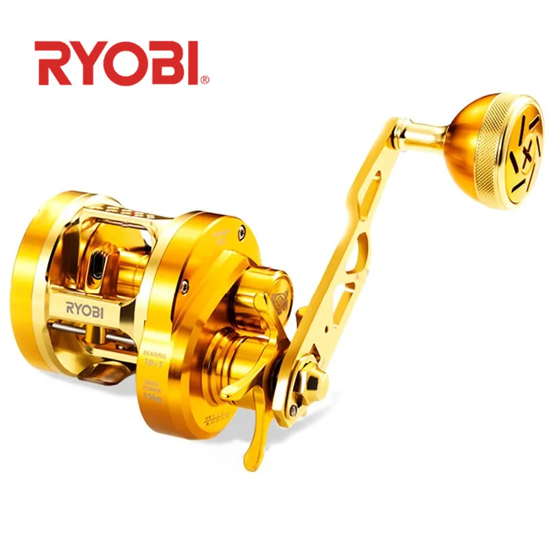

RYOBI VARIUS slow Jigging reels max drag 15kg gear ratio7.0:1 saltwater fishing reel RYOBI full metal Trolling Fishing reel