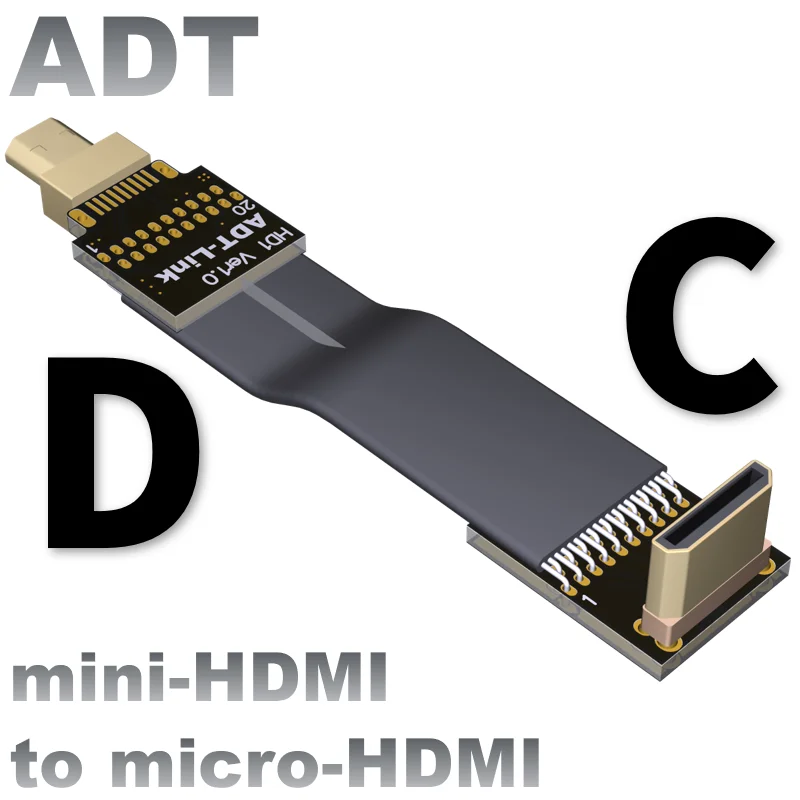 Mini HDMI To Mini HDMI C To C 2K 4K 50/60Hz for HDTV AV Aerial Photography 90 Degree Connector Drone Gopro DSLR gimbal kit C-C
Mini HDMI To Mini HDMI C To C 2K 4K 50/60Hz for HDTV AV Aerial Photography 90 Degree Connector Drone Gopro DSLR gimbal kit C-C