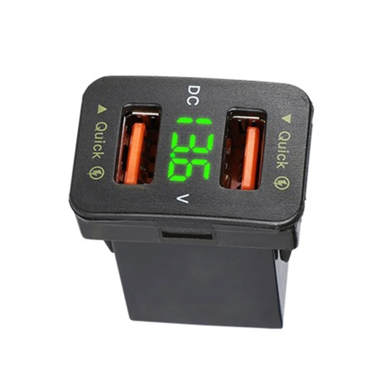 Dual Ports USB Car Charger QC3.0 12V-24V Automatic Adapter Mini LED Voltmeter Socket Quick Charge Compatible with-Toyota D5QE
Dual Ports USB Car Charger QC3.0 12V-24V Automatic Adapter Mini LED Voltmeter Socket Quick Charge Compatible with-Toyota D5QE