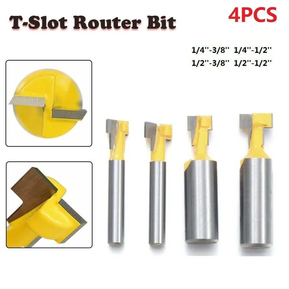 4pcs 1/4 1/2 Shank Router Bits T-Slot Set For 3/8 1/2 Groove Wood Milling Cutter For Wood Woodwork Cutting Tools Free Shipping
4pcs 1/4 1/2 Shank Router Bits T-Slot Set For 3/8 1/2 Groove Wood Milling Cutter For Wood Woodwork Cutting Tools Free Shipping
