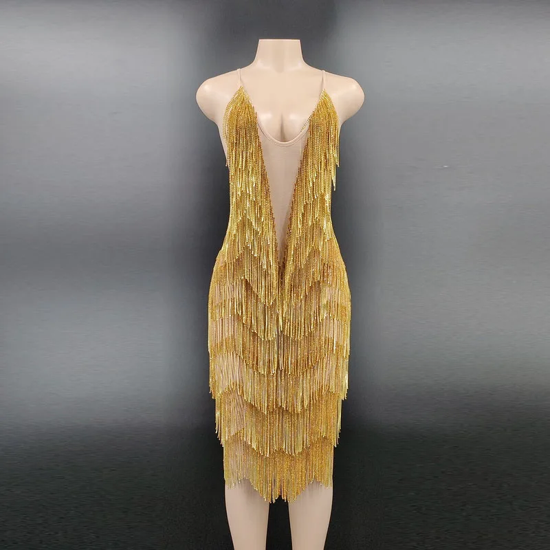 Sparkly Rhinestone Fringes Transparent Backless Sleeveless Short Dress Show Performance Dance Dress Birthday Party Outfit
Sparkly Rhinestone Fringes Transparent Backless Sleeveless Short Dress Show Performance Dance Dress Birthday Party Outfit