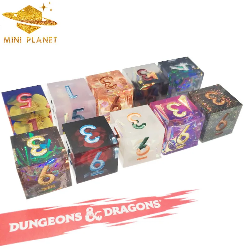 MINI PLANET Sharp Edges Resin Dice Polyhedral Game Dice DnD D6 Dice Unique Handmade Design Custom Dice RPG Dungeon Game Dice 10p
MINI PLANET Sharp Edges Resin Dice Polyhedral Game Dice DnD D6 Dice Unique Handmade Design Custom Dice RPG Dungeon Game Dice 10p