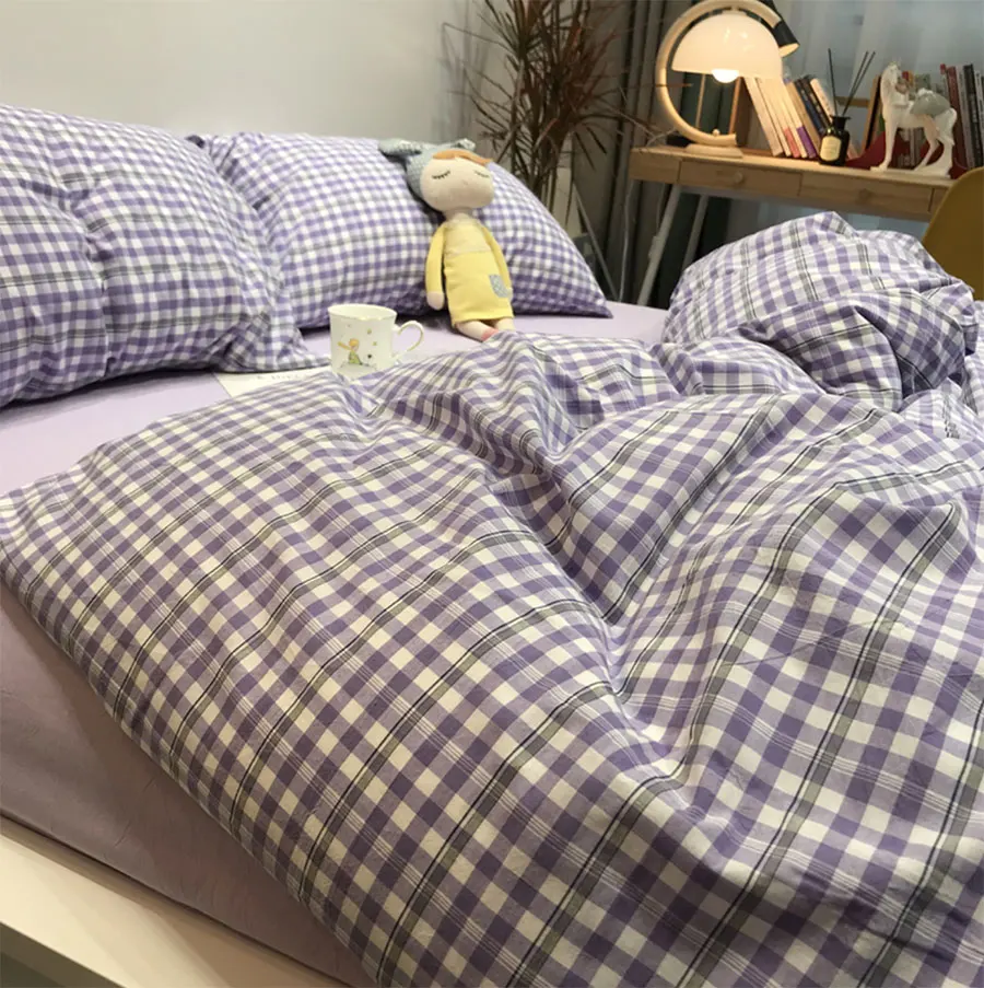 Classic purple plaid geometric bedding set girl,simple cotton twin full queen King home textile bed sheet pillowcase duvet cover
Classic purple plaid geometric bedding set girl,simple cotton twin full queen King home textile bed sheet pillowcase duvet cover
