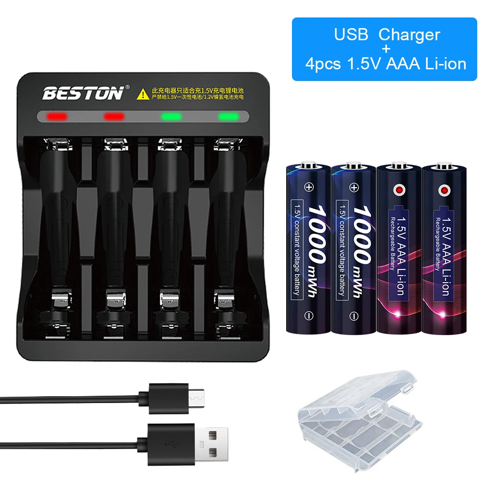 AJNWNM AAA Rechargeable Battery AAA Li-ion 1.5V 1000mWh Lithium 3A Pre-charged Bateria low self discharge aaa Batteries
AJNWNM AAA Rechargeable Battery AAA Li-ion 1.5V 1000mWh Lithium 3A Pre-charged Bateria low self discharge aaa Batteries