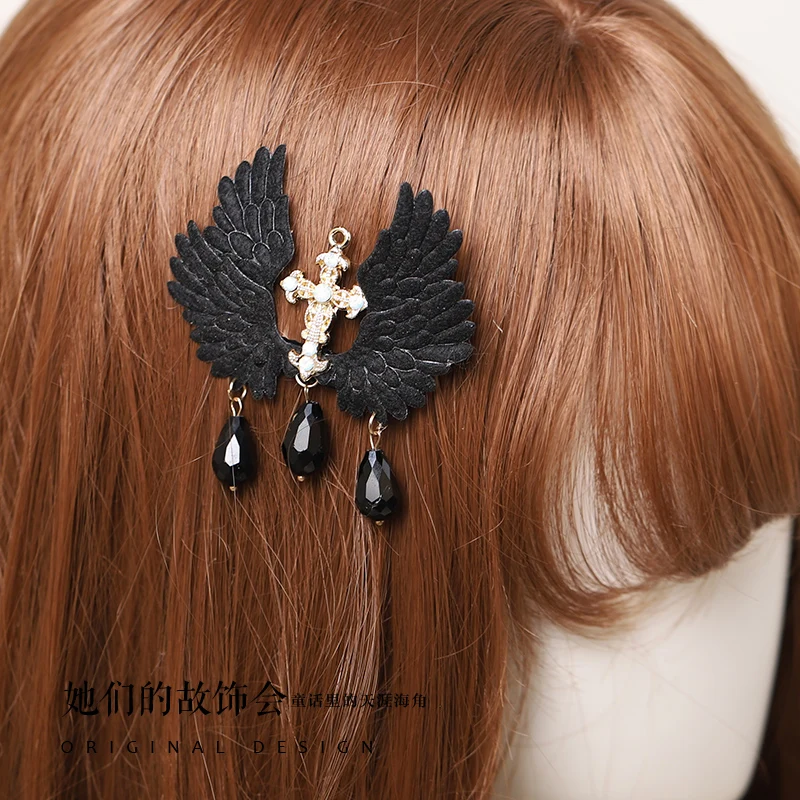 Gothic Lolita Dark Lolita Cross Wings Hair band Handmade Cute Bowknot KC Hair Hoop Hair Clip Necklace Hair Ornaments Cosplay
Gothic Lolita Dark Lolita Cross Wings Hair band Handmade Cute Bowknot KC Hair Hoop Hair Clip Necklace Hair Ornaments Cosplay
