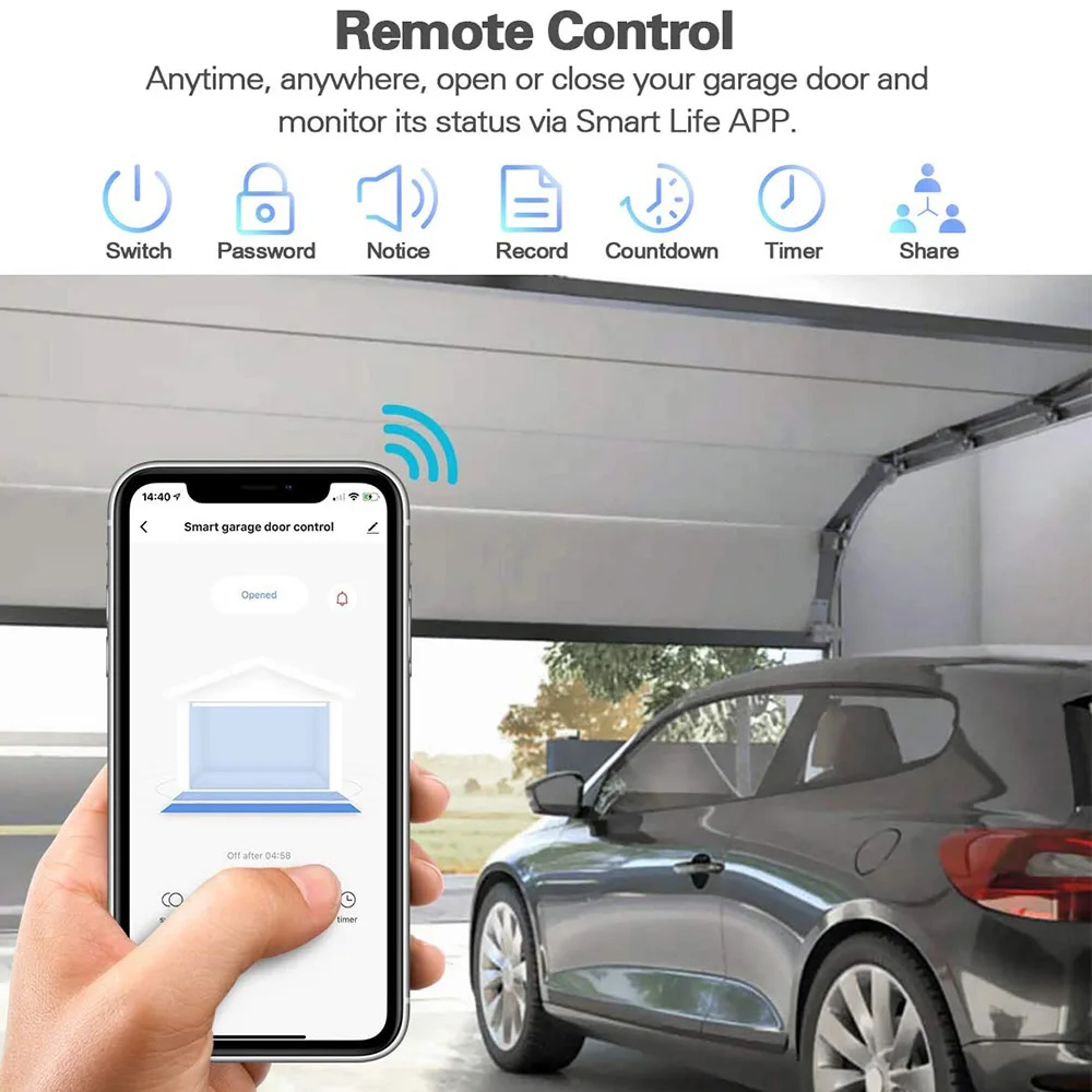 Tuya Smart Alexa Google Voice Command Беспроводной Wi-Fi 2 4 ГГц Контроллер открывания гаражных ворот