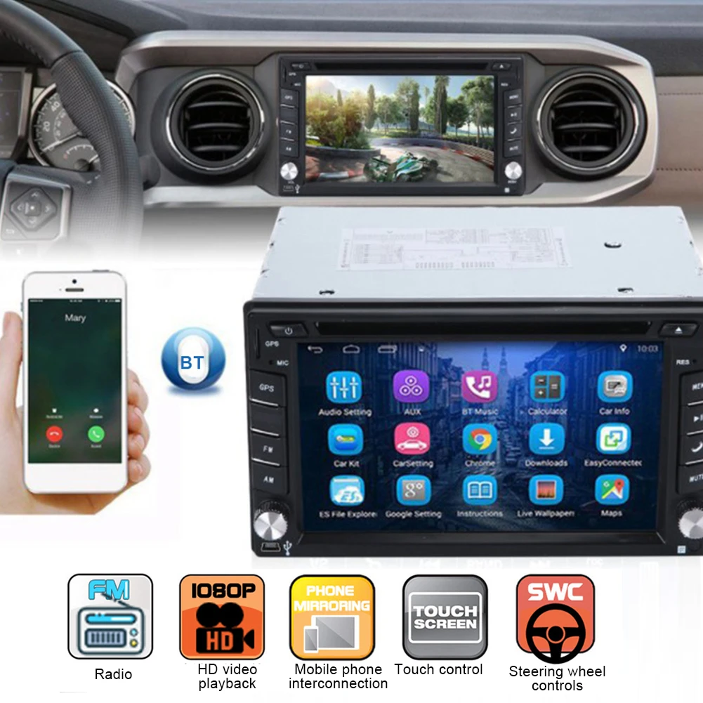 1080P Player DVD Car Radio 6.2inch Touch Screen 2 Din Stereo GPS Navigation Bluetooth-Compatible Video Player with RemoteControl
1080P Player DVD Car Radio 6.2inch Touch Screen 2 Din Stereo GPS Navigation Bluetooth-Compatible Video Player with RemoteControl