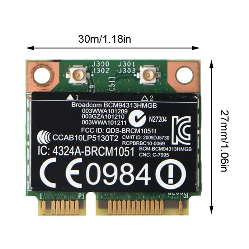 2021 New For Broadcom BCM94313HMGB Wifi Bluetooth4.0 Half Mini PCI-E Wireless Card for-HP
2021 New For Broadcom BCM94313HMGB Wifi Bluetooth4.0 Half Mini PCI-E Wireless Card for-HP