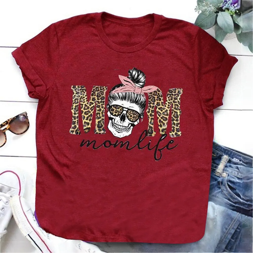 Cute Mom Leopard Skull Colored T-shirt Funny Mother's Day Gift Tshirt Women Summer Short Sleeve Graphic Tired Mom Tops Tees
Cute Mom Leopard Skull Colored T-shirt Funny Mother's Day Gift Tshirt Women Summer Short Sleeve Graphic Tired Mom Tops Tees