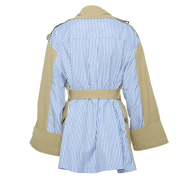 Windbreaker Jacket Women Fashion Women's Jacket Long Spring 2021 New Striped Stitching Casual Loose Trench Coat for Women
Windbreaker Jacket Women Fashion Women's Jacket Long Spring 2021 New Striped Stitching Casual Loose Trench Coat for Women