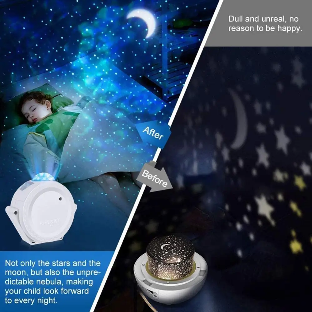 Multi-functional USB Powered Starry Sky LED Projector Light Practical Durable Remote Control Moon Star Night Lamp 
Multi-functional USB Powered Starry Sky LED Projector Light Practical Durable Remote Control Moon Star Night Lamp