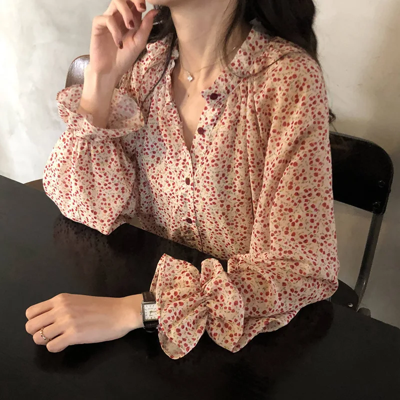 С красивым цветочным рисунком; Свободный на французском языке-13 Топ в Корейском стиле свободные и Тонкие однобортный фасон с расширяющимся ...
С красивым цветочным рисунком; Свободный на французском языке-13 Топ в Корейском стиле свободные и Тонкие однобортный фасон с расширяющимся ...