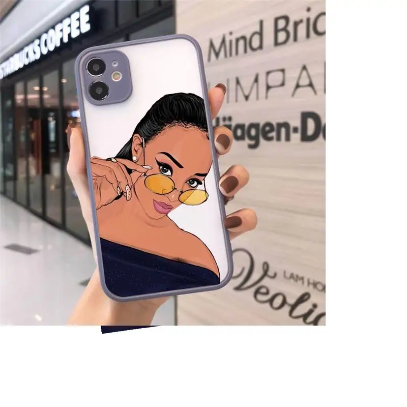 Melanin Poppin African Black Girl Phone Cases Matte Transparent for iPhone 7 8 11 12 s mini pro X XS XR MAX Plus cover funda
Melanin Poppin African Black Girl Phone Cases Matte Transparent for iPhone 7 8 11 12 s mini pro X XS XR MAX Plus cover funda