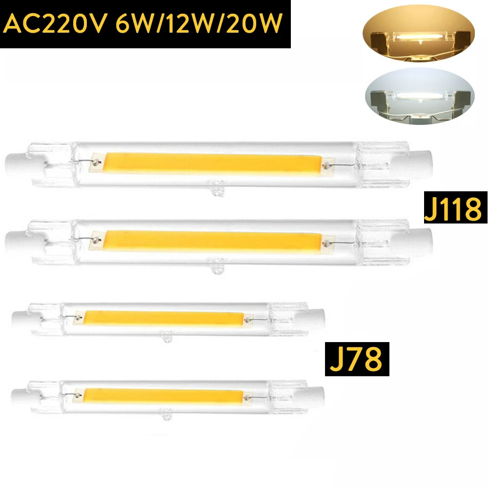 Dimmable R7S 220V LED Glass Ceramic Tube Light Bulbs COB Lamp 118mm J118 78mm J78 6W 12W 20W R7s For LED Foodlight Lighting
Dimmable R7S 220V LED Glass Ceramic Tube Light Bulbs COB Lamp 118mm J118 78mm J78 6W 12W 20W R7s For LED Foodlight Lighting
