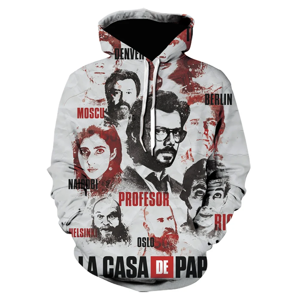 Толстовка La Casa De Papel с 3D принтом свитшоты пуловеры для мужчин и женщин забавная