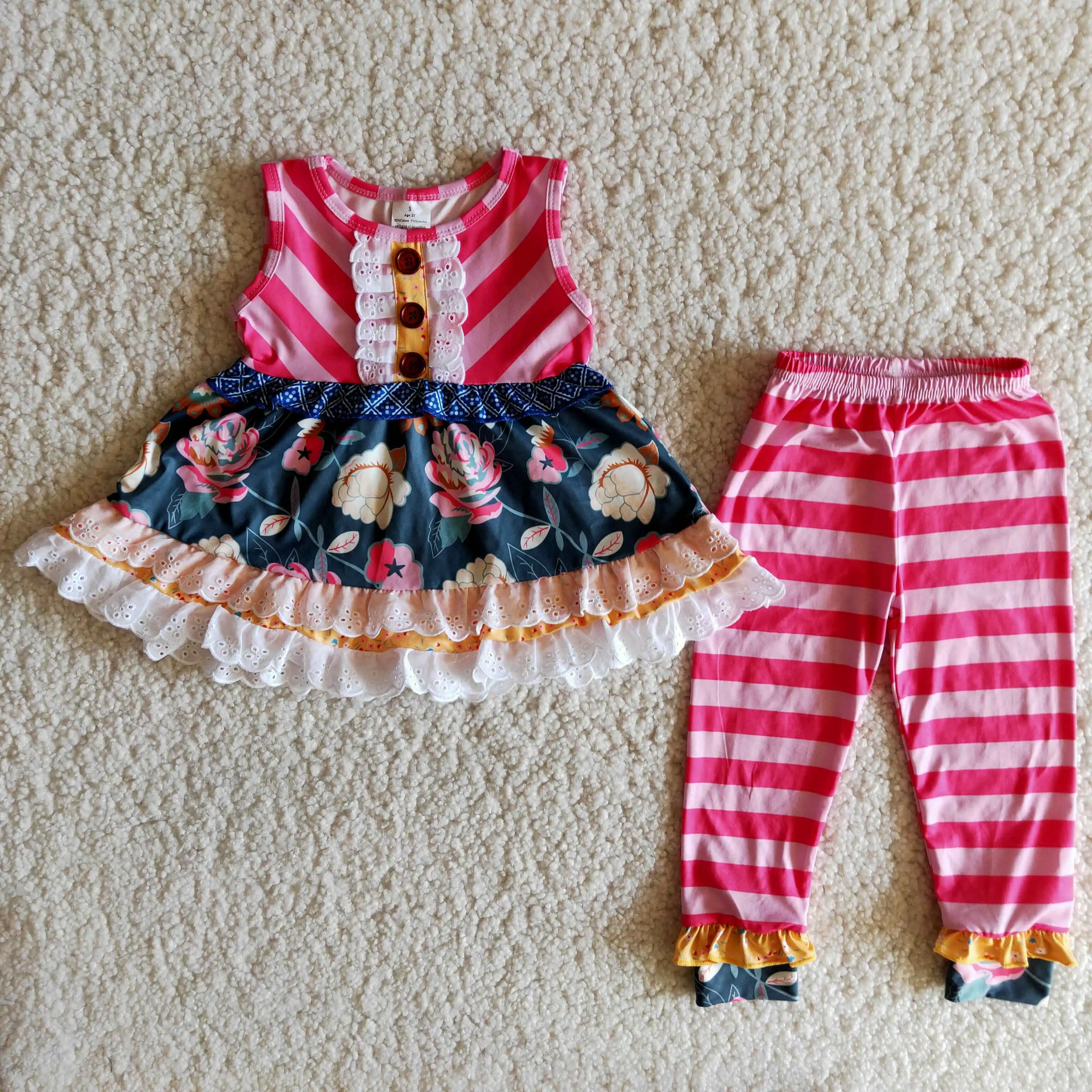 2021 New Baby Girls Clothes Floral Print Tunic Top Striped Long Pants Toddler Kids Wear
2021 New Baby Girls Clothes Floral Print Tunic Top Striped Long Pants Toddler Kids Wear