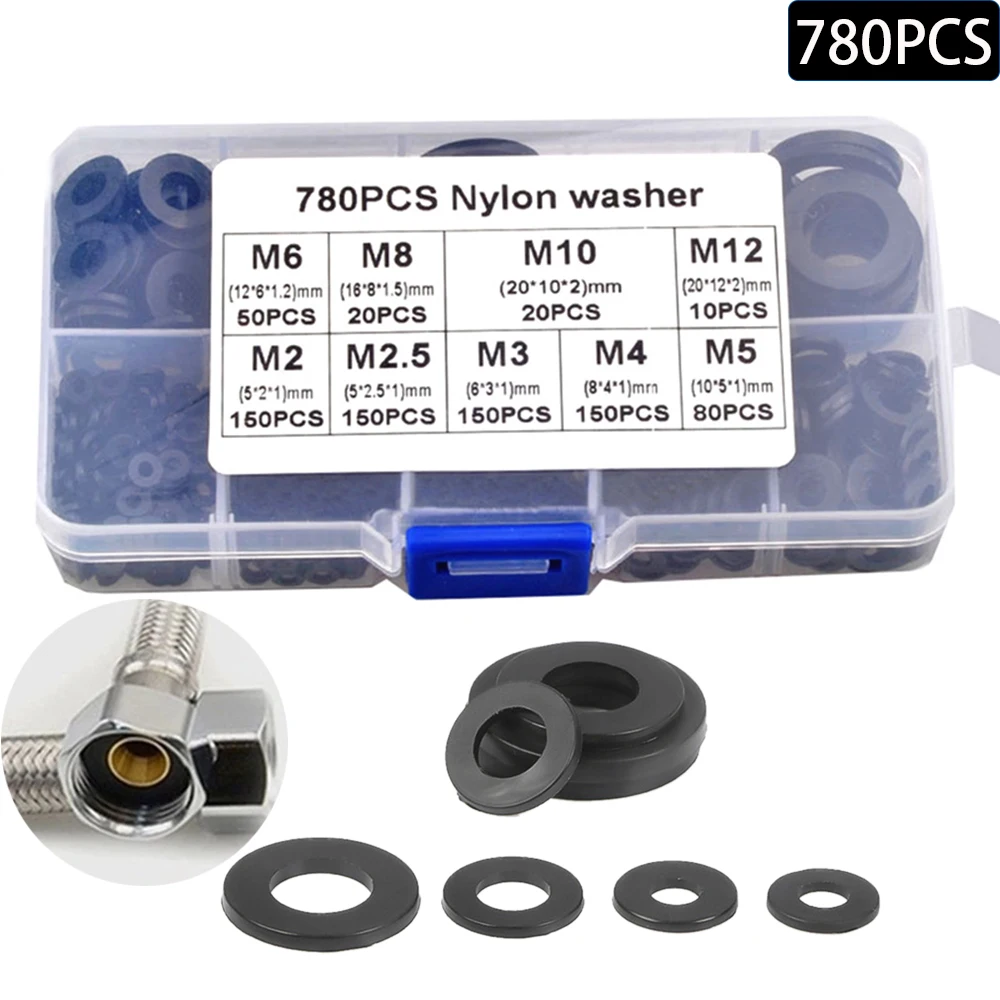 780PCS/Box 9 Sizes Insulation Ring Nylon Flat Washer Gasket Assortment Kit M2 M2.5 M3 M4 M5 M6 M8 M10 M12 O Ring Assortment Kit
780PCS/Box 9 Sizes Insulation Ring Nylon Flat Washer Gasket Assortment Kit M2 M2.5 M3 M4 M5 M6 M8 M10 M12 O Ring Assortment Kit