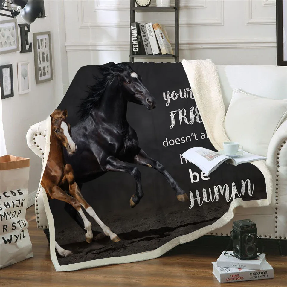 Gallant Horse Funny character Blanket 3D print Sherpa Blanket on Bed Home Textiles Dreamlike style 07
Gallant Horse Funny character Blanket 3D print Sherpa Blanket on Bed Home Textiles Dreamlike style 07