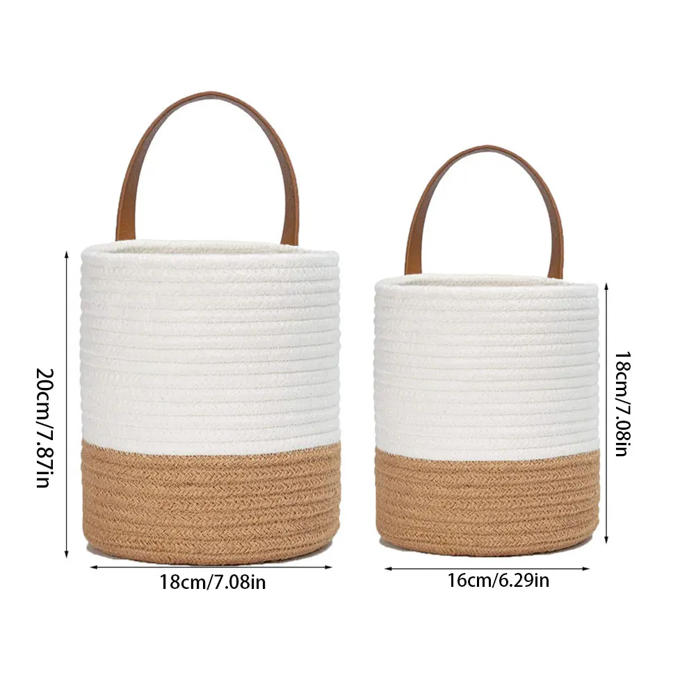 2PCS Woven Basket Hanging Flower Pot Cotton Rope Plant Storage Wall Mount With Handle For Planting Home Sundries Organizer
2PCS Woven Basket Hanging Flower Pot Cotton Rope Plant Storage Wall Mount With Handle For Planting Home Sundries Organizer
