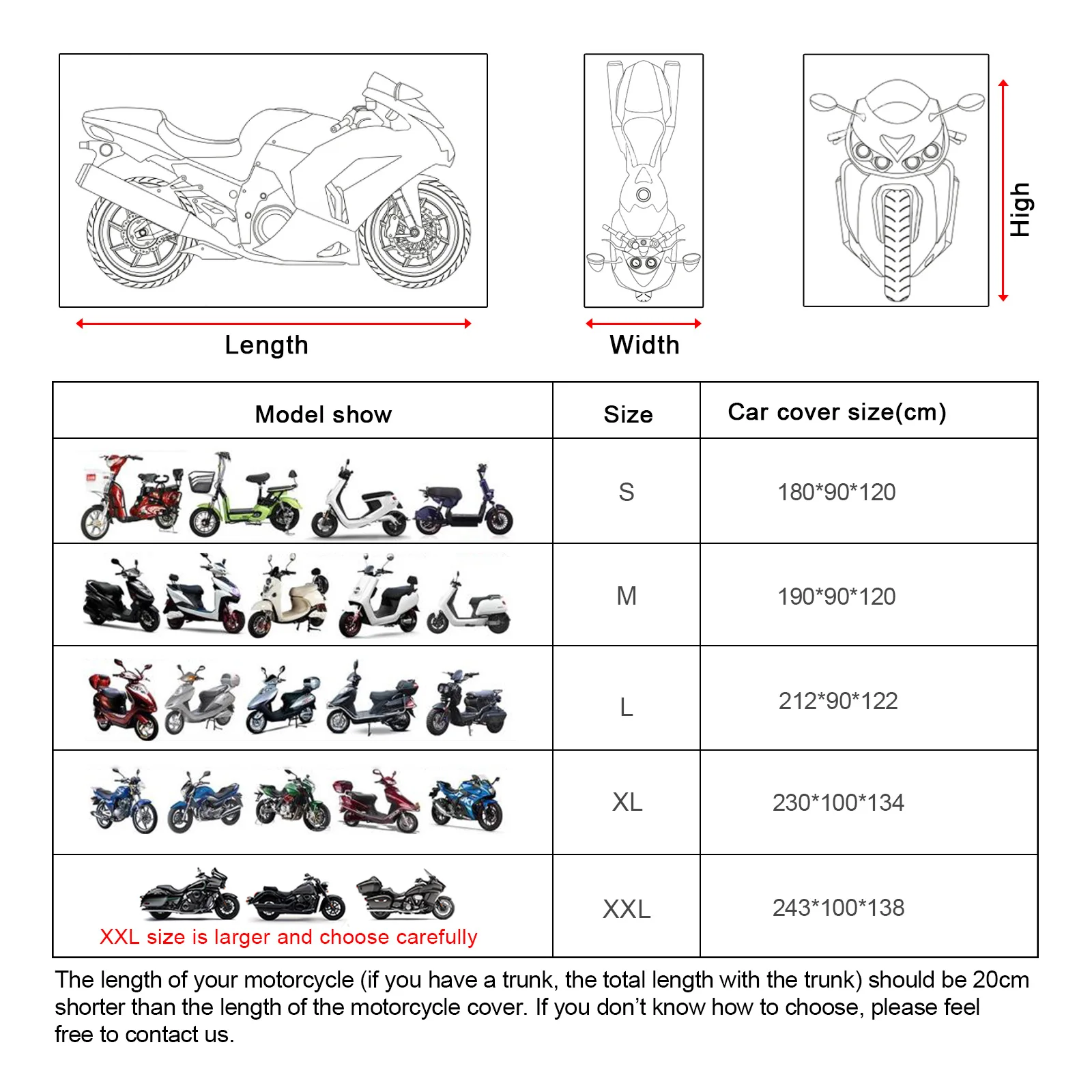 Motorcycle Cover Outdoor UV Protection Bike Scooter Waterproof Dustproof Cool Down Moto Rain Cover Indoor Lock-holes Design
Motorcycle Cover Outdoor UV Protection Bike Scooter Waterproof Dustproof Cool Down Moto Rain Cover Indoor Lock-holes Design