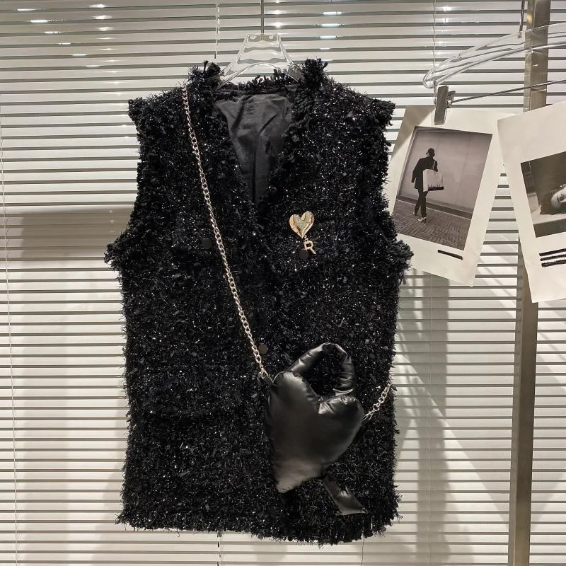 Love Diagonal Cross Leather Bag Tweed Vest Women 2021 Autumn New Bright Silk Plush Vest With Top
Love Diagonal Cross Leather Bag Tweed Vest Women 2021 Autumn New Bright Silk Plush Vest With Top