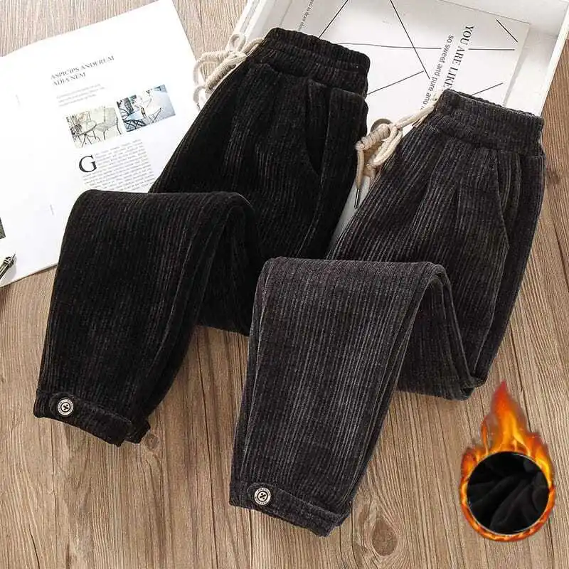 Kids Girls 2021 Autumn Winter New Korean Style Solid Drawstring Long Pant Children's Clothing Thicken Warm Corduroy Trousers Q19
Kids Girls 2021 Autumn Winter New Korean Style Solid Drawstring Long Pant Children's Clothing Thicken Warm Corduroy Trousers Q19