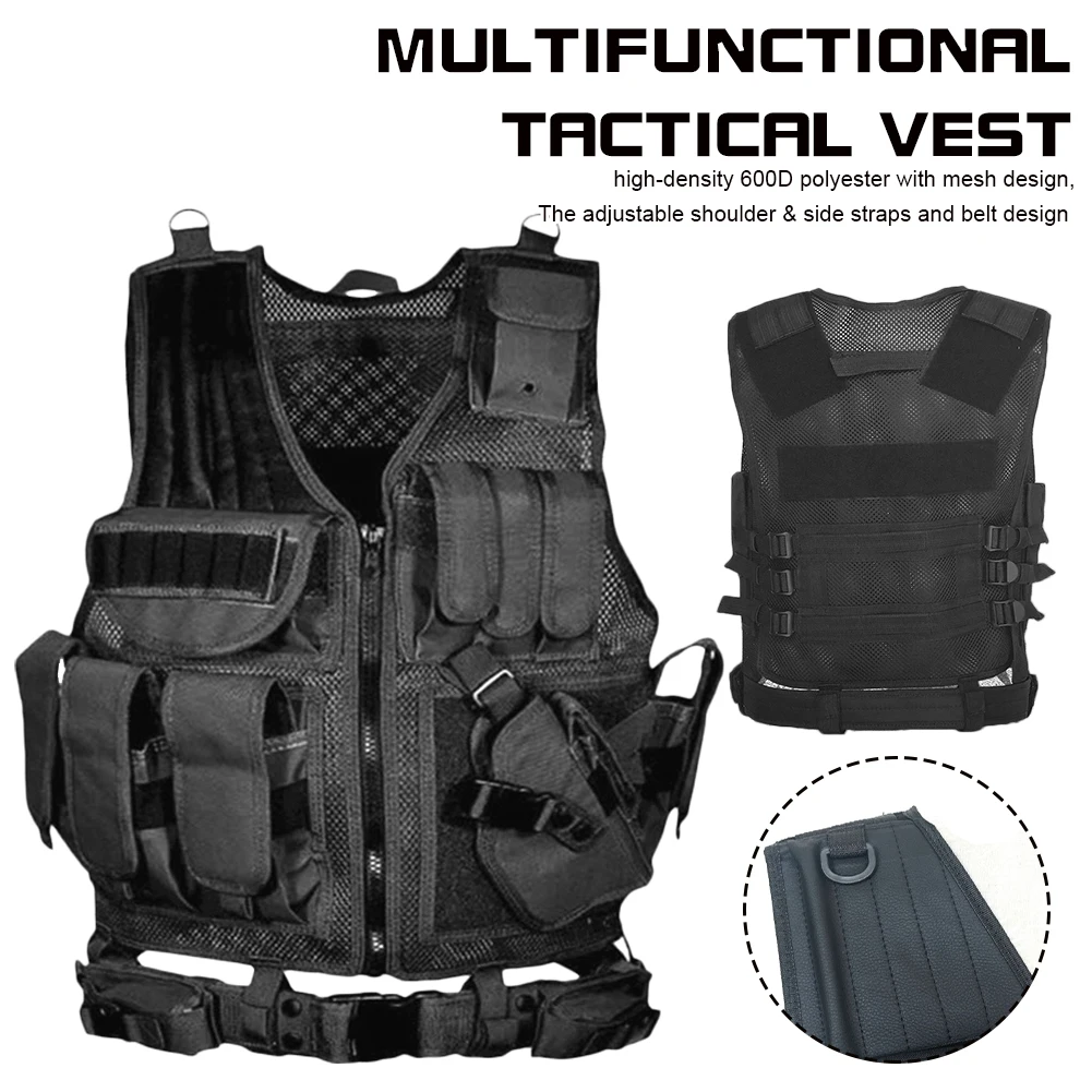 Tactical Vest Adjustable Multi-pocket Military Combat Durable Vests Outdoor Airsoft Combat Body Armor Outdoor Survival Equipment
Tactical Vest Adjustable Multi-pocket Military Combat Durable Vests Outdoor Airsoft Combat Body Armor Outdoor Survival Equipment