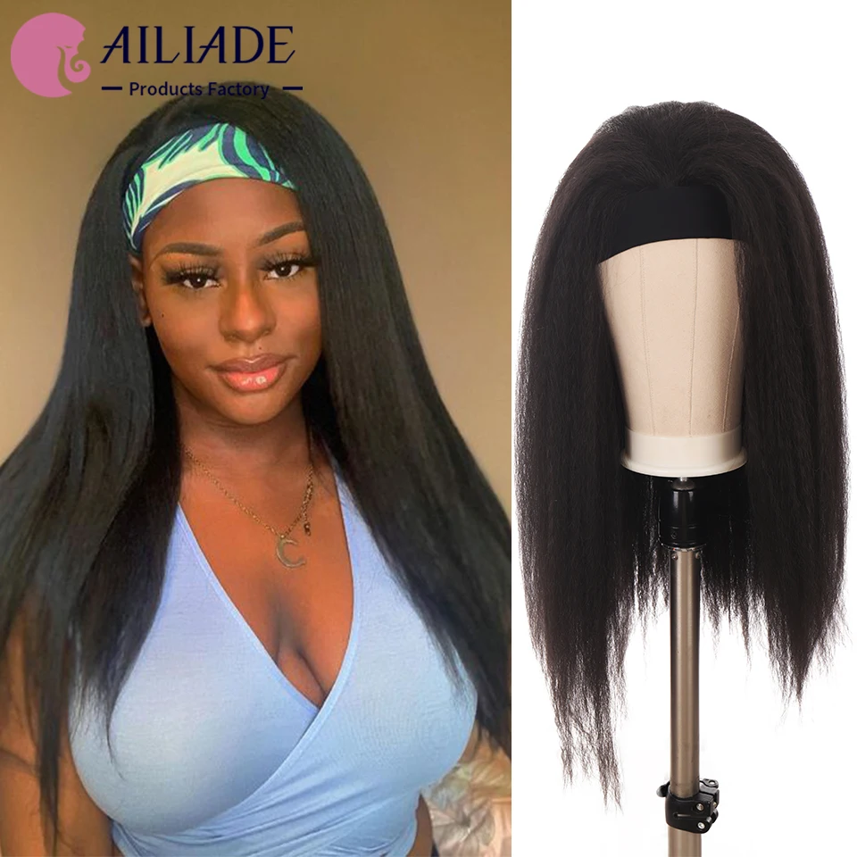 AILIADE Synthetic Headwraps Hair Wig Long Kinky Straight Headband Wig for Black Women Natural Black Yaki Afro Wig
AILIADE Synthetic Headwraps Hair Wig Long Kinky Straight Headband Wig for Black Women Natural Black Yaki Afro Wig