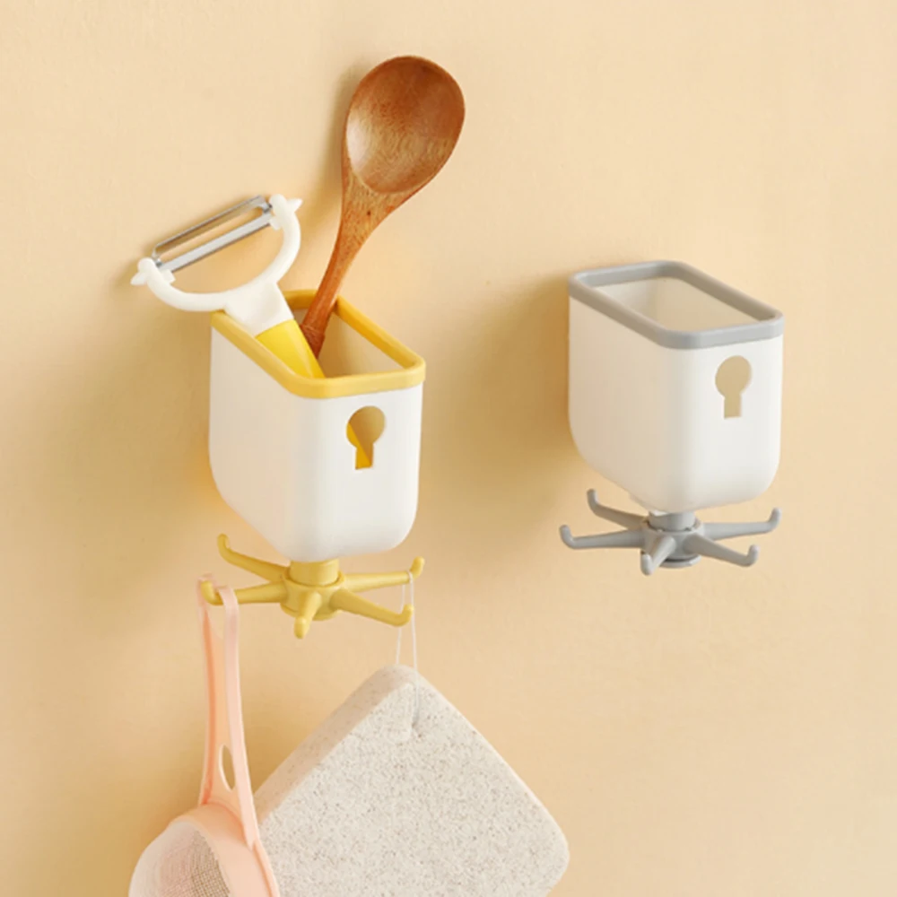 Multifunctional 6-claw Hook 360-degree Rotating Storage Rack Self-adhesive Plastic Storage Box With Hook Cartoon Wall Hanging
Multifunctional 6-claw Hook 360-degree Rotating Storage Rack Self-adhesive Plastic Storage Box With Hook Cartoon Wall Hanging