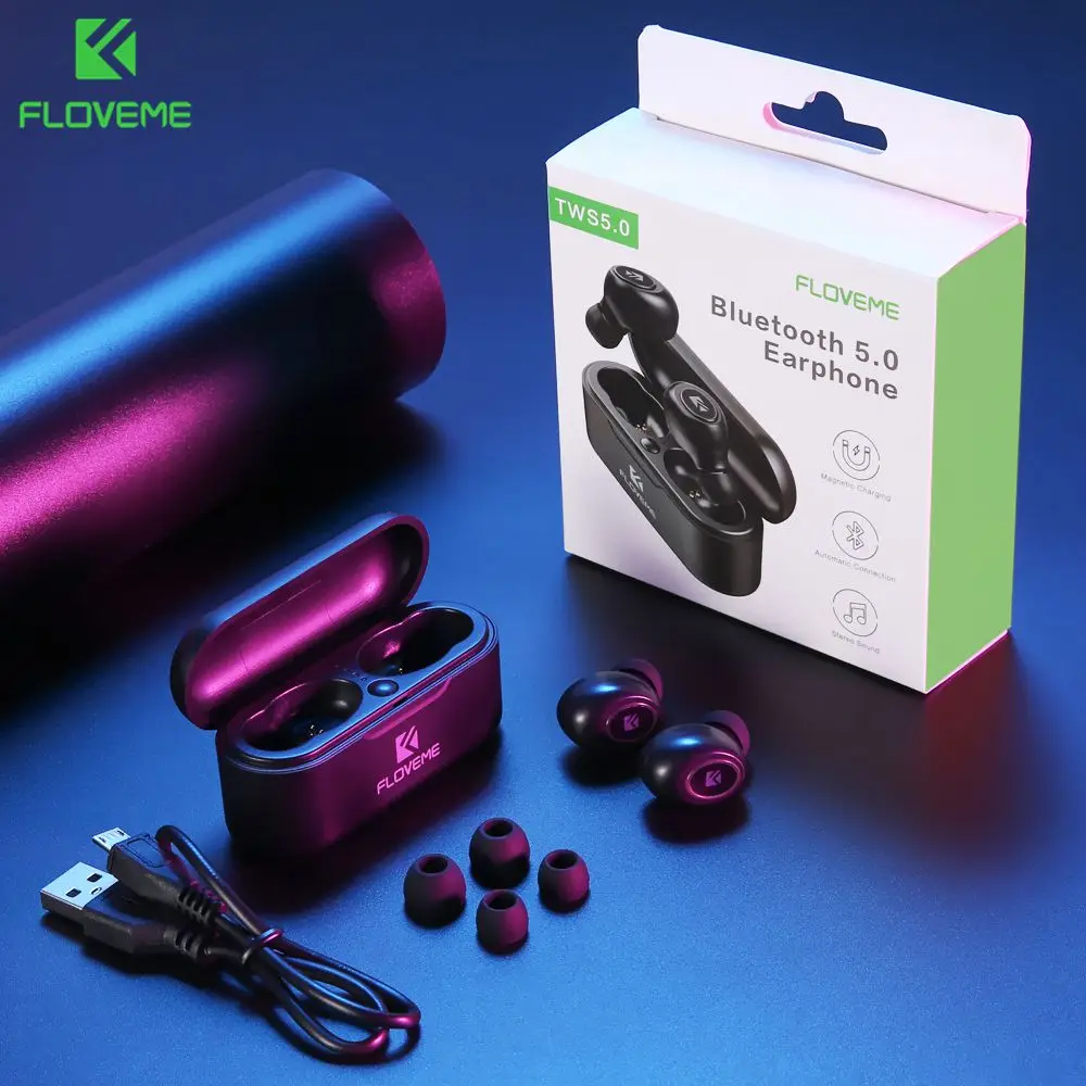 TWS-наушники FLOVEME с поддержкой Bluetooth 5,0 и зарядным футляром 
TWS-наушники FLOVEME с поддержкой Bluetooth 5,0 и зарядным футляром