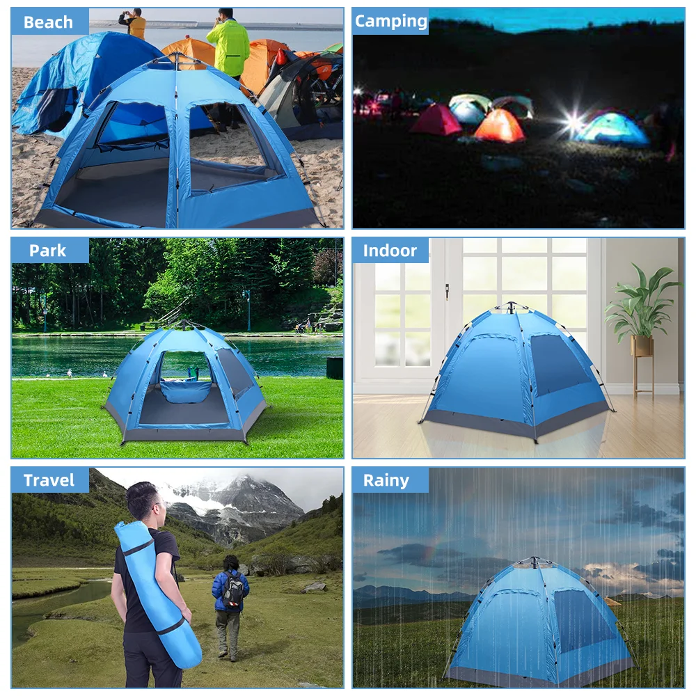 3-4 Person Double Doors Automatic Instant Pop Up Camping Tent Waterproof Anti-UV For Beach Hiking Travel Outdoor Activities
3-4 Person Double Doors Automatic Instant Pop Up Camping Tent Waterproof Anti-UV For Beach Hiking Travel Outdoor Activities
