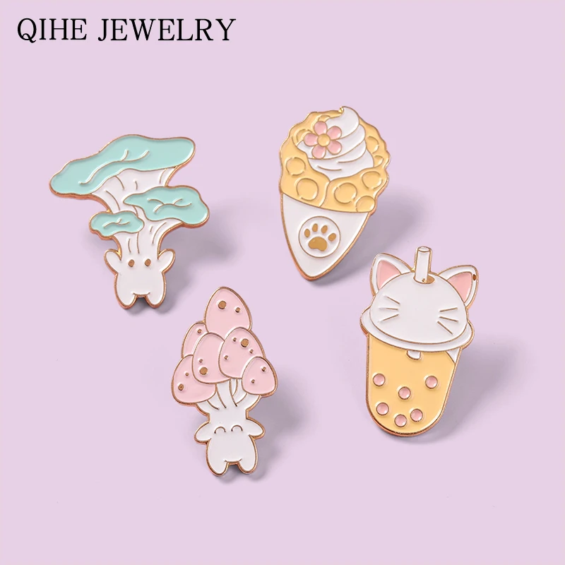 Cartoon Cute Mushroom Enamel Pins Tea Ice Cream Brooches for Women Plant Bag Clothes Badge Lapel Pin Jewelry Gift Wholesale
Cartoon Cute Mushroom Enamel Pins Tea Ice Cream Brooches for Women Plant Bag Clothes Badge Lapel Pin Jewelry Gift Wholesale
