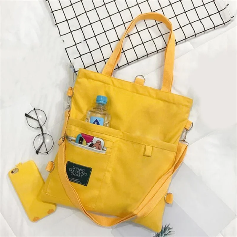 

Трендовая женская сумка-почтальонка, вместительный холщовый саквояж для покупок, универсальная сумка на плечо, простая Студенческая Сумоч...