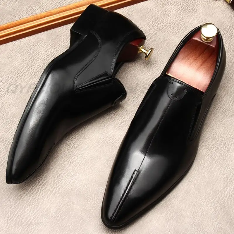 Fashion Casual Men Luxury Dress Shoe Genuine Leather Pointed Toe Slip On Formal Wedding Business Shoe Black Oxford Shoes Lofers
Fashion Casual Men Luxury Dress Shoe Genuine Leather Pointed Toe Slip On Formal Wedding Business Shoe Black Oxford Shoes Lofers