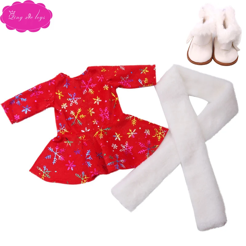 18 inch Girls doll clothes Cute cartoon set red New Year outfit with shoes American newborn skirt toys fit 43 cm baby dolls c236
18 inch Girls doll clothes Cute cartoon set red New Year outfit with shoes American newborn skirt toys fit 43 cm baby dolls c236