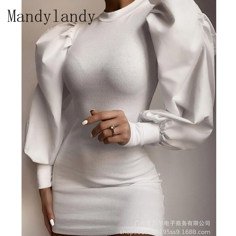 Mandylandy Dress Autumn Fashion O-Neck Puff Sleeve Patchwork Dress Women's Casual Slim Fit High Waist Solid Color Dress
Mandylandy Dress Autumn Fashion O-Neck Puff Sleeve Patchwork Dress Women's Casual Slim Fit High Waist Solid Color Dress